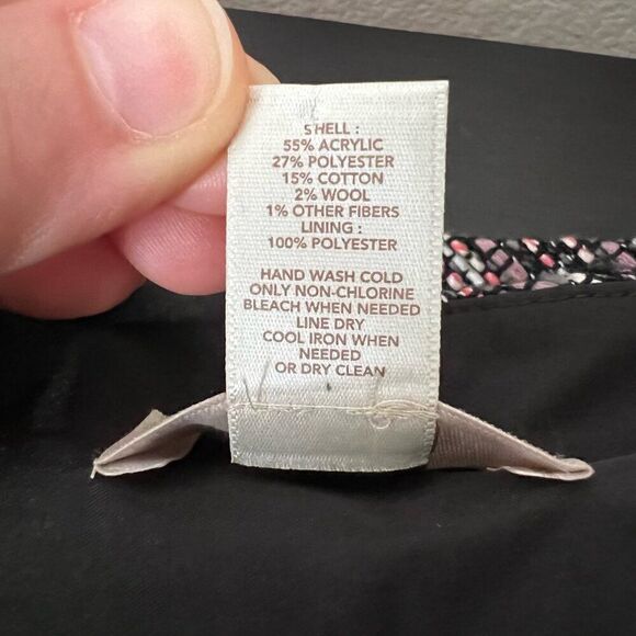 Loft Outlet Womens Skirt Size 8 Textured Knit Striped Red Gray Lined Pencil - Picture 7 of 10